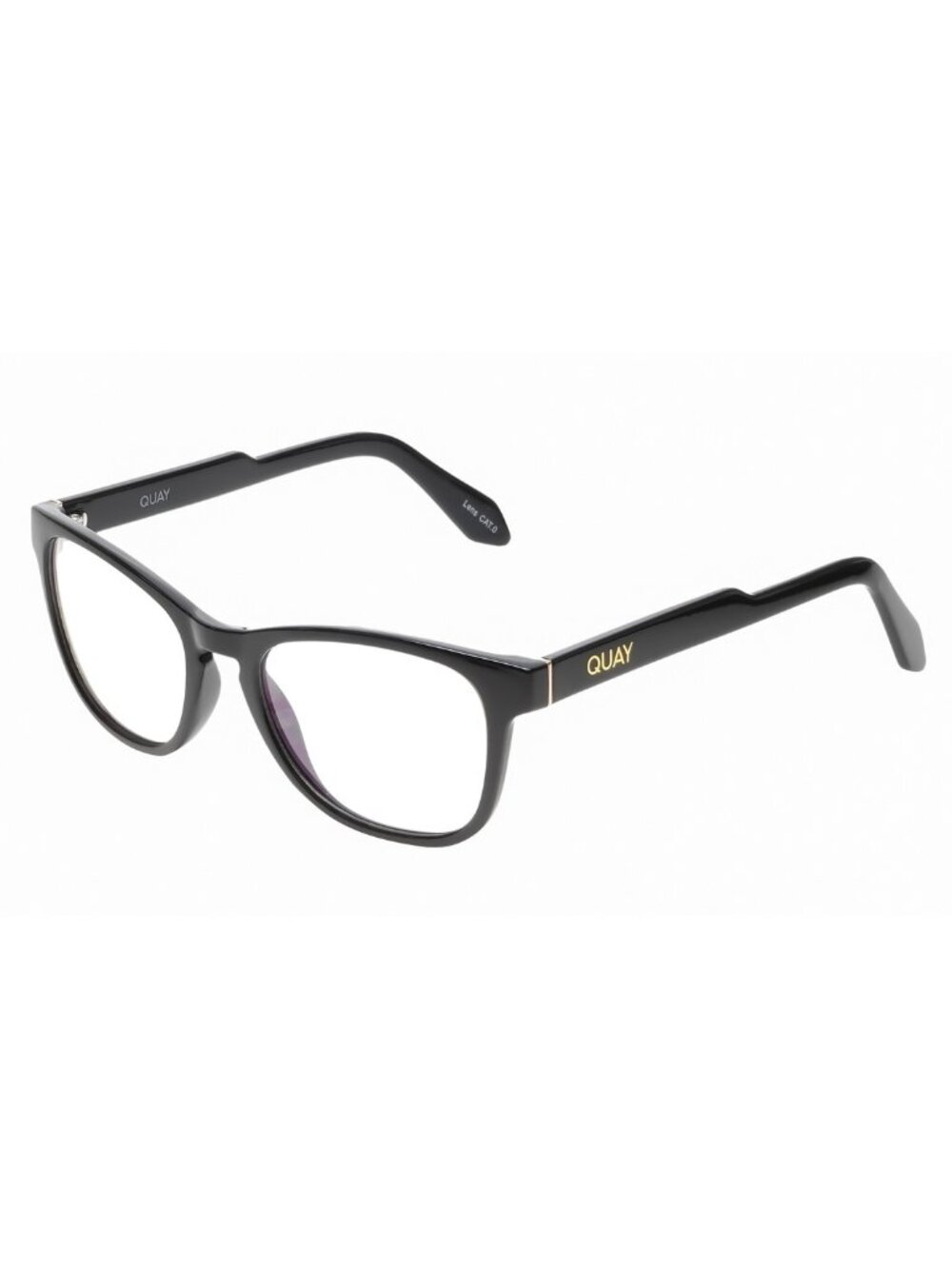 QUAY Australia Hardwire Mini Unisex Cateye Designer Eyeglasses Black 51mm